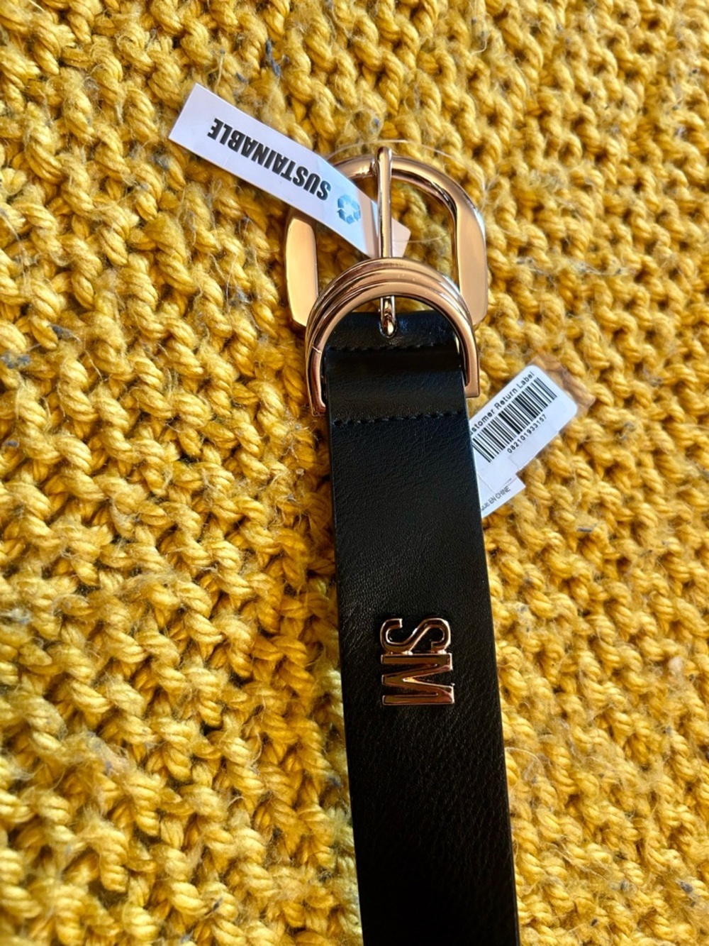 NWT Steve Madden Black Multi D-Ring Keeper Belt; size XL